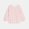 Tablier d'activités imprimé fleurs rose bébé fille