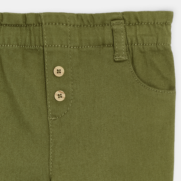 Pantalon taille haute vert bébé fille
