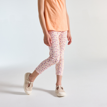 Leggings courts imprimés orange Fille