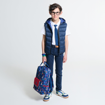 Doudoune sans manches et à capuche bleu marine 