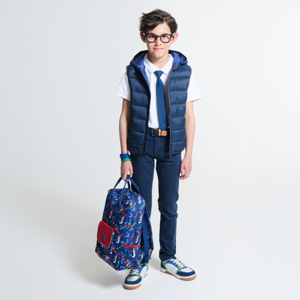 Doudoune sans manches et à capuche bleu marine 