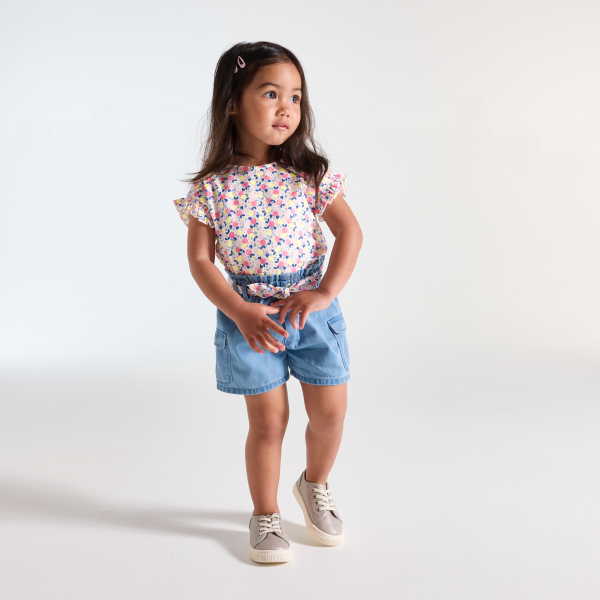 T-shirt fruit coton fantaisie rose bébé fille