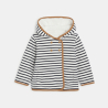 Manteau réversible moumoute rayé bleu bébé garçon