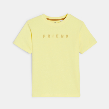 T-shirt manches courtes à message jaune Garçon