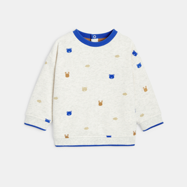 Sweat animaux gris bébé garçon