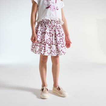 Jupe évasée imprimée rose Fille