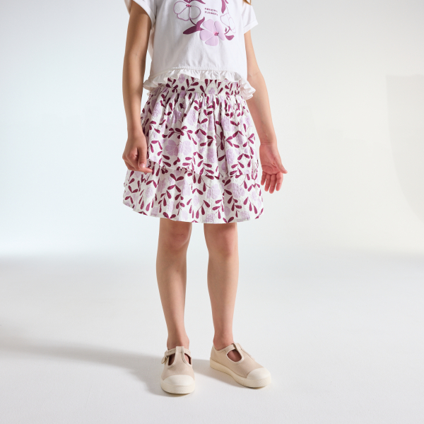 Jupe évasée imprimée rose Fille