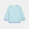 Sweat en maille animaux bleu bébé garçon