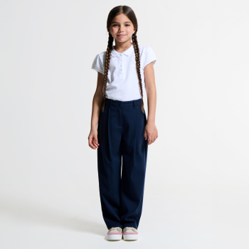 Polo uni blanc fille