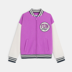 Sweat-shirt teddy campus violet Fille