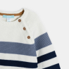 Pull maille tricot rayé bleu bébé garçon