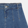 Jupe courte plissée en jean bleu Fille