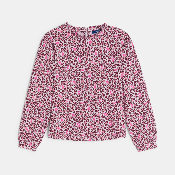 T-shirt léopard rose Fille