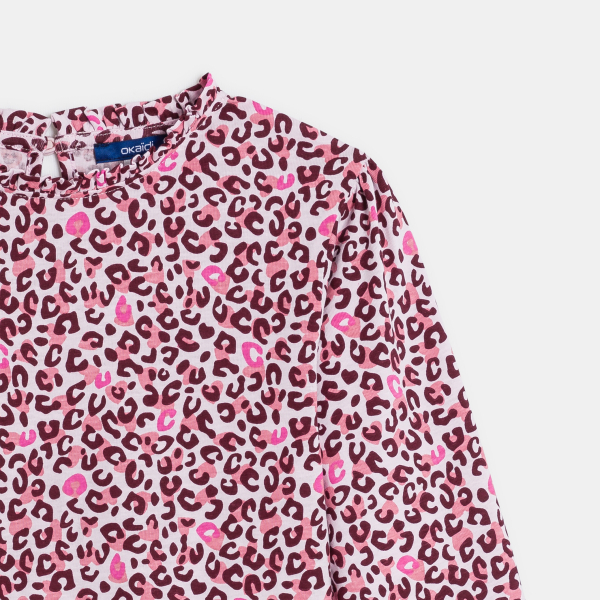 T-shirt léopard rose Fille