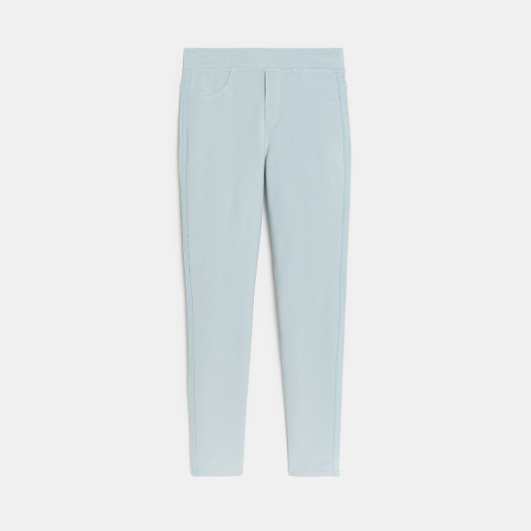 Jegging uni en jersey milano bleu ciel Fille
