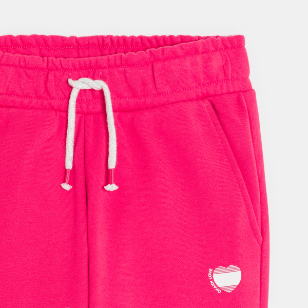 Jogging en molleton rose Fille