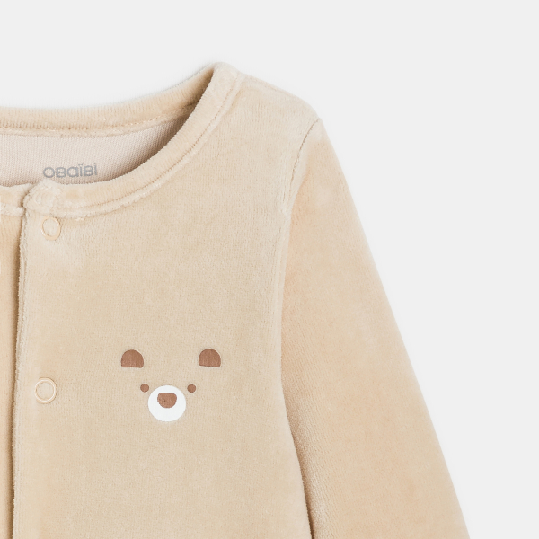 Dors-bien velours ourson marron bébé garçon (lot de 2)