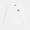 T-shirt manches longues cœur léopard blanc Fille