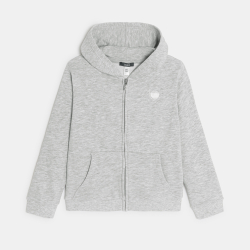Sweat-shirt à capuche gris Fille