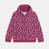 Sweat-shirt à capuche imprimé violet Fille