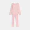Pyjama 2 pièces en jersey côtelé léopard rose