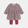 Robe imprimé léopard et legging bordeaux bébé fille