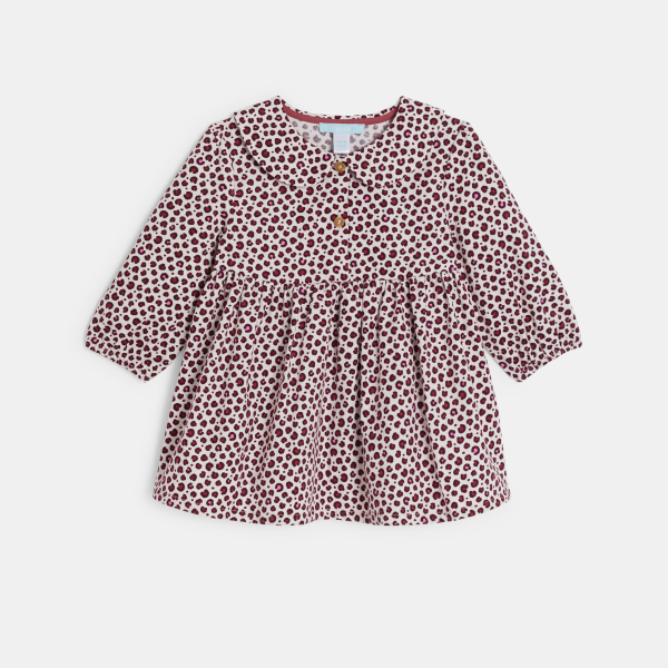 Robe imprimé léopard et legging bordeaux bébé fille
