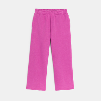 Jogging en molleton uni coupe large rose Fille