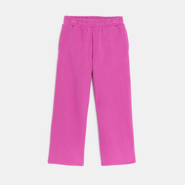 Jogging en molleton uni coupe large rose Fille