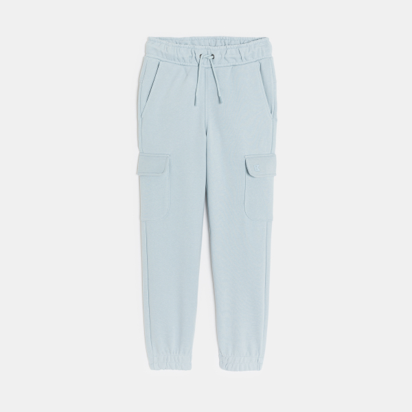 Pantalon de jogging cargo uni bleu Fille