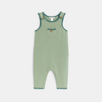 Salopette maille tricot et body vert bébé naissance garçon
