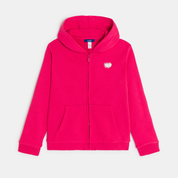 Sweat-shirt à capuche rouge Fille