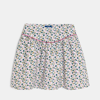 Jupe courte évasée imprimée gris Fille