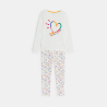 Pyjama cœur en jersey 2 pièces blanc Fille