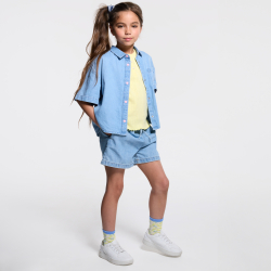 Short en jean léger bleu Fille