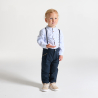Pantalon chino à bretelles bleu marine bébé garçon