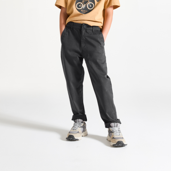Pantalon chino uni gris Garçon