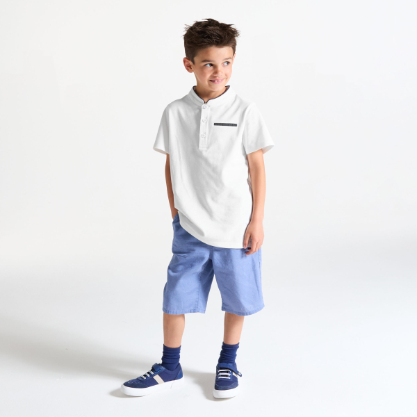 Polo manches courtes blanc Garçon