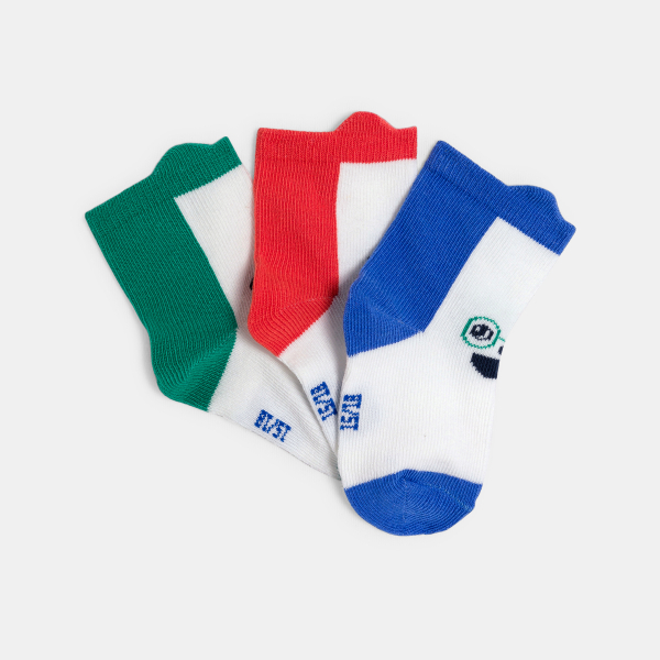 Chaussettes frimousses bébé garçon (lot de 3)
