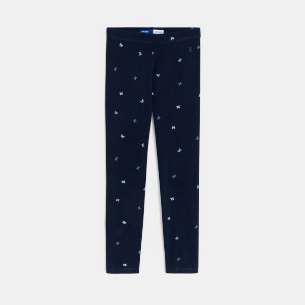 Legging papillon fille bleu