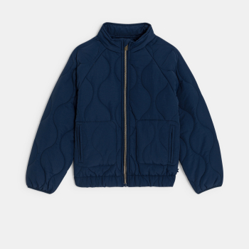 Blouson zippé matelassé léger bleu marine Garçon