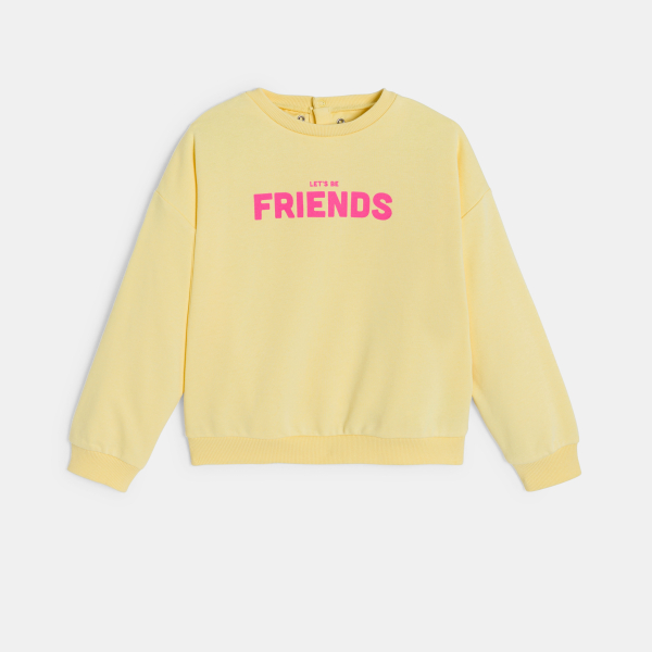 Sweat col Claudine amovible fille jaune