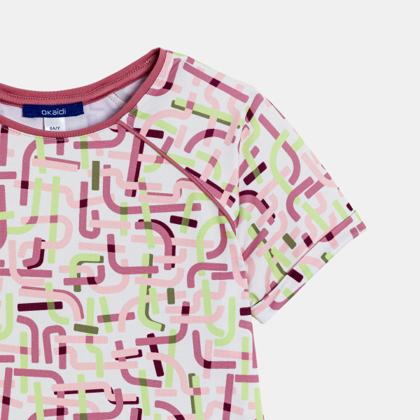 T-shirt fille motifs graphiques colorés