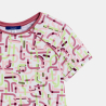 T-shirt fille motifs graphiques colorés