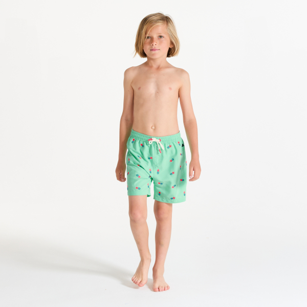 Bermuda de bain imprimé vert Garçon