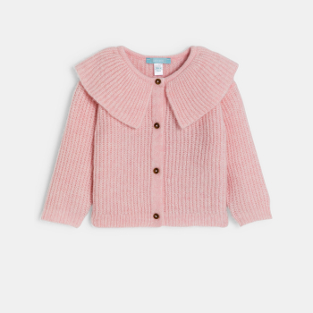 Cardigan col Claudine fille rose