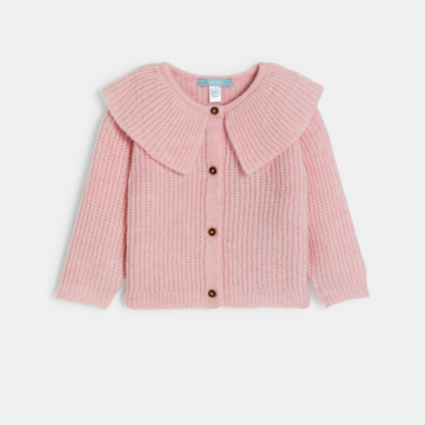 Cardigan col Claudine fille rose