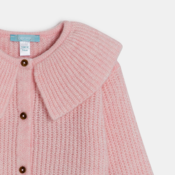 Cardigan col Claudine fille rose