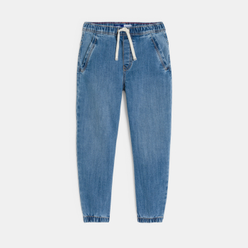 Jean coupe jogger denim bleu clair garçon