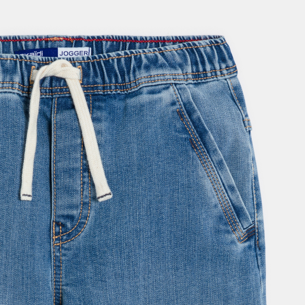 Jean coupe jogger denim bleu clair garçon